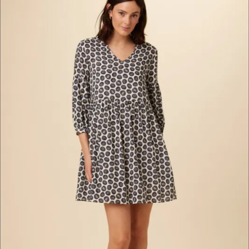 Women's Amour Vert Navy and White Patterned Dress Shailene